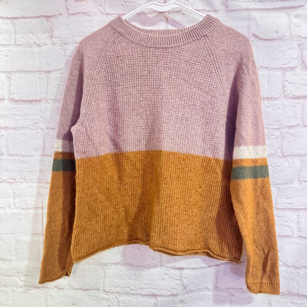 MADEWELL Sz S Wool Blend Cropped pink/orange Sweater 23” length